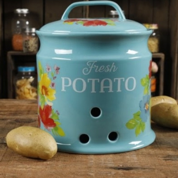 🌺 New Pioneer Woman Breezy Blossom Potato Keeper Canister - Picture 5 of 8